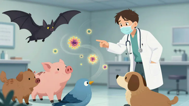 Visual representation of "zoonosis" - A zoonosis is a disease that can spread from animals to humans, often posing significant public health risks.