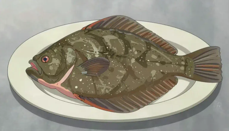 Visual representation of "turbot" - A large flat fish that people eat