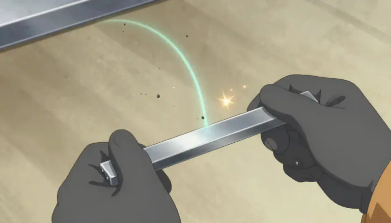 Visual representation of "demagnetization" - The process of removing magnetism from an object.