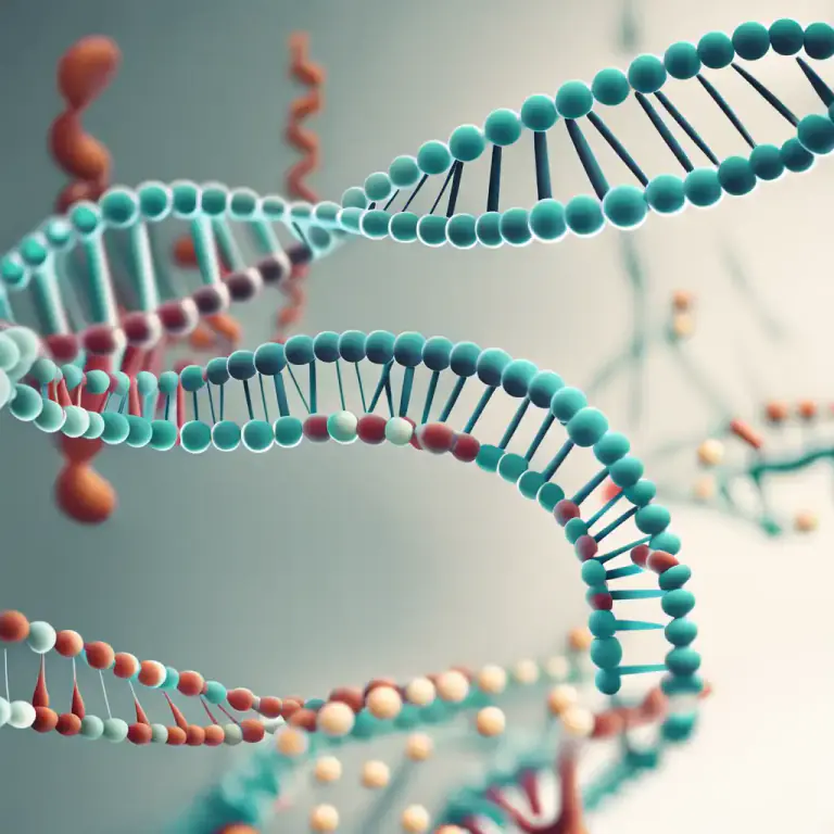 Visual representation of "transcribe" - In genetics, the process of making an RNA copy of a segment of DNA