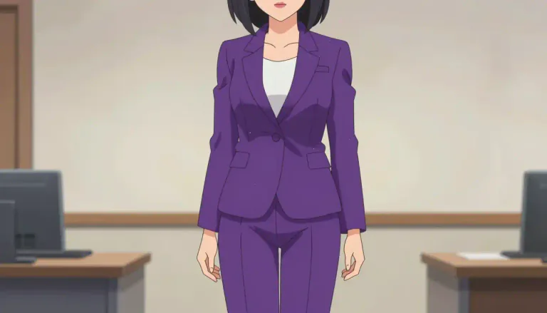 Visual representation of "pantsuit" - A woman's suit consisting of trousers and a matching jacket, often worn in professional environments.