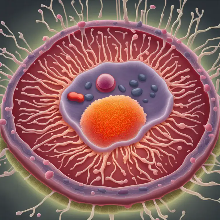 Visual representation of "nucleus" - The main part of a cell that controls its activities.