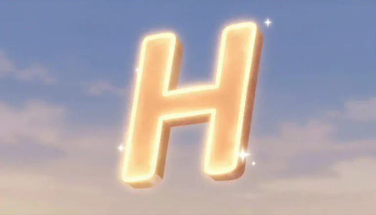Visual representation of "aitch" - The letter 'H' in the English alphabet.