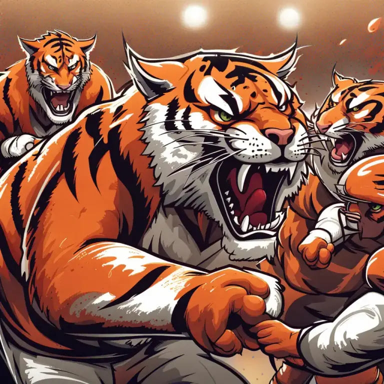 Visual representation of "tiger" - An athlete or sports team named 'Tigers'.
