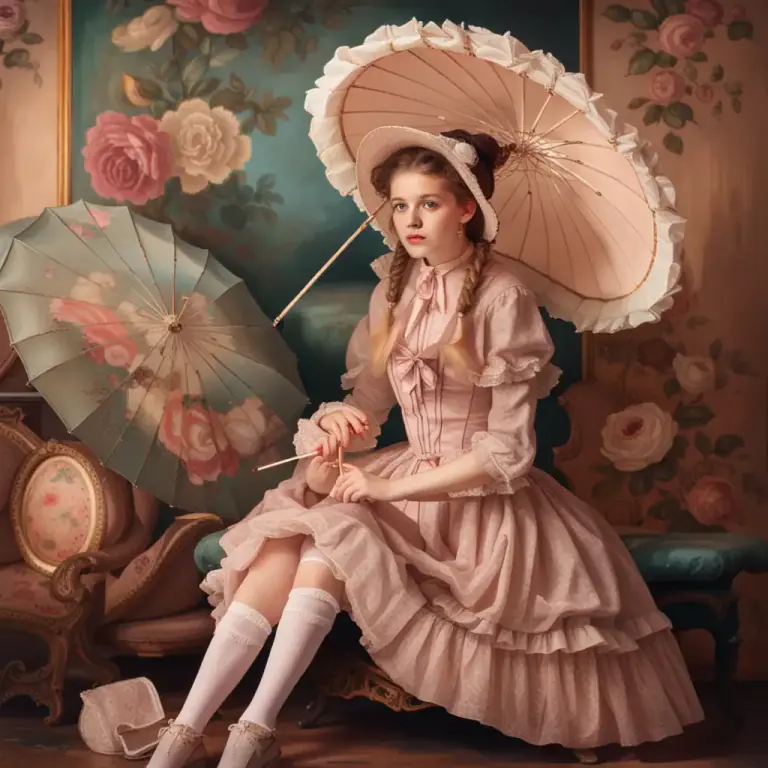 Visual representation of "lolita" - A fashion subculture from Japan that is highly influenced by Victorian and Edwardian children's clothing and styles from the Rococo period.