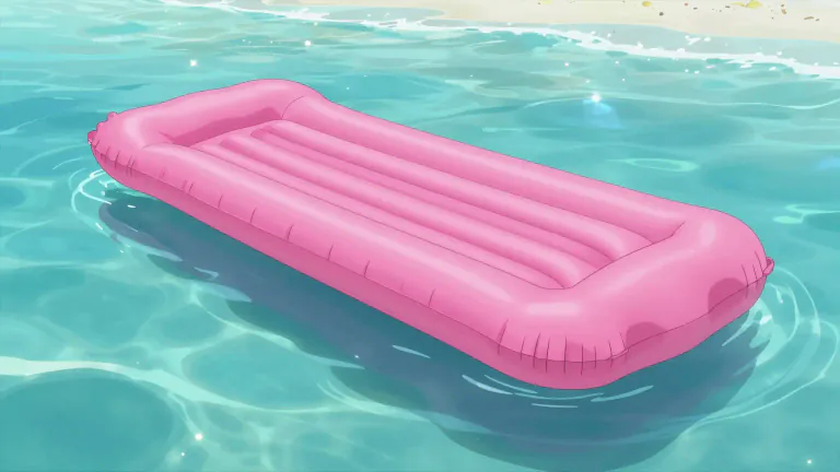 Visual representation of "lilo" - A type of inflatable mattress or swimming aid used for fun or relax on water.