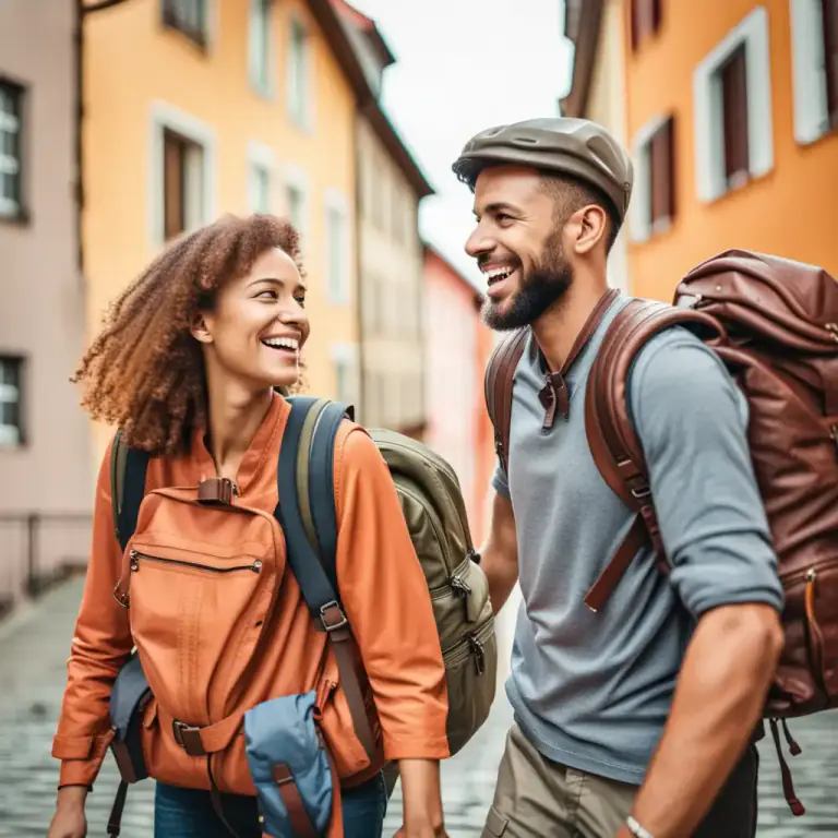Visual representation of "tour" - To go on a journey visiting places.