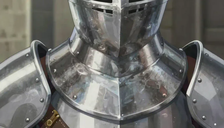 Visual representation of "gorget" - A gorget is a piece of armor that protects the throat.