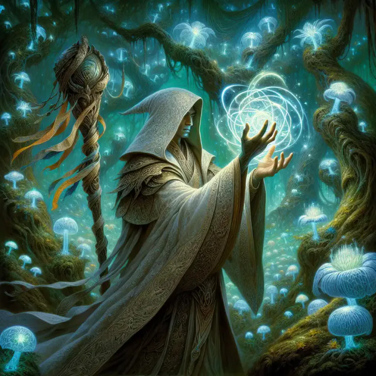Visual representation of "druid" - In role-playing games, a character class that is inspired by the historical druid and is usually associated with nature and healing.
