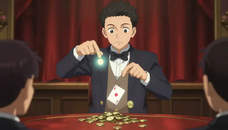 Visual representation of "legerdemain" - The skill of performing magic tricks, especially with hands, or clever deception.