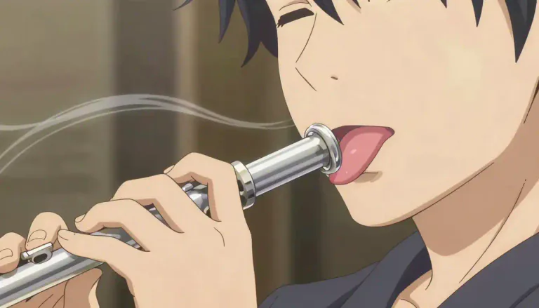 Visual representation of "tongue" - To articulate notes on a wind instrument by interrupting the air flow with the tongue.