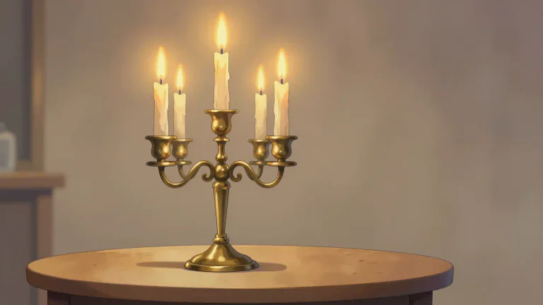 Visual representation of "candelabrum" - A candelabrum is a decorative holder for multiple candles, typically designed to stand on a table or a pedestal.