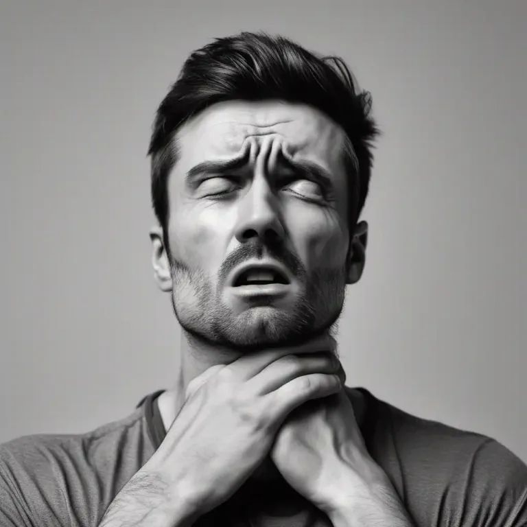Visual representation of "hawk" - Trying to clear out the throat by making a harsh noise