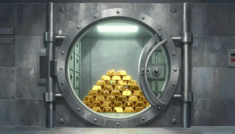 Visual representation of "vault" - a large room or chamber used to store valuable things, especially in a bank