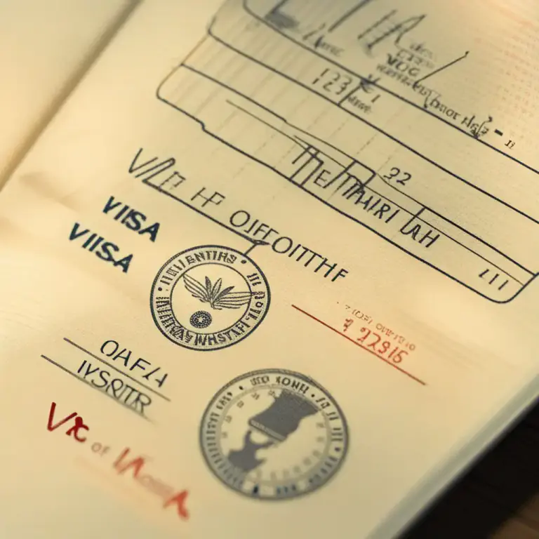 Visual representation of "visa" - An endorsement or official mark on a passport indicating that the holder is allowed to enter, leave, or stay for a specified period in a country.