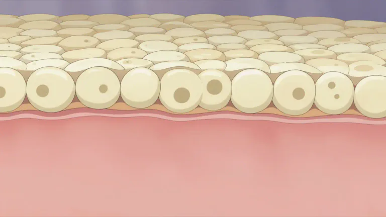 Visual representation of "corneum" - The outermost layer of the epidermis, consisting mainly of dead cells that help protect underlying tissues.