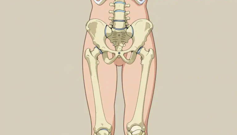 Visual representation of "hipbone" - The hipbone is one of the large bones in the pelvis that connects the spine to the legs.