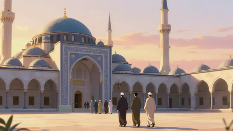Visual representation of "masjid" - A masjid is a building where Muslims gather for prayer and worship.