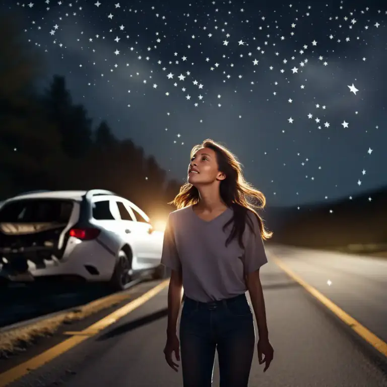 Visual representation of "thank your lucky stars" - To feel grateful for your good luck