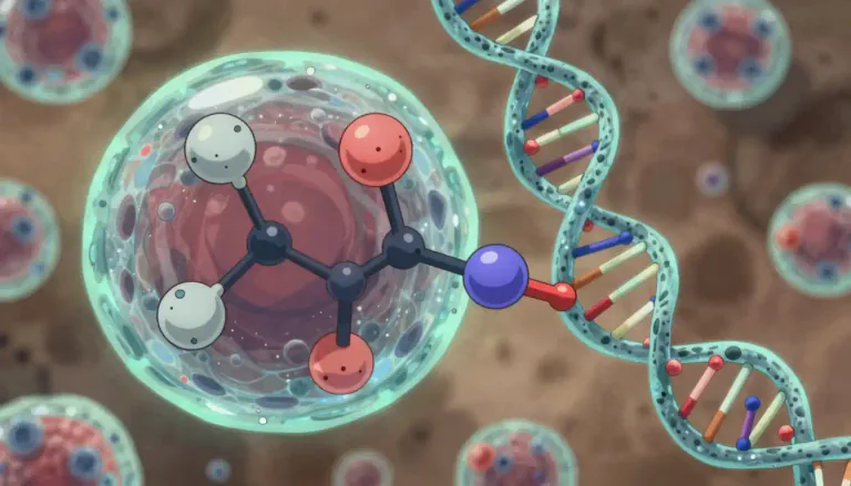 Visual representation of "nucleotide" - A type of molecule found in living organisms that serves as a building block for nucleic acids, playing roles in metabolism and signaling.