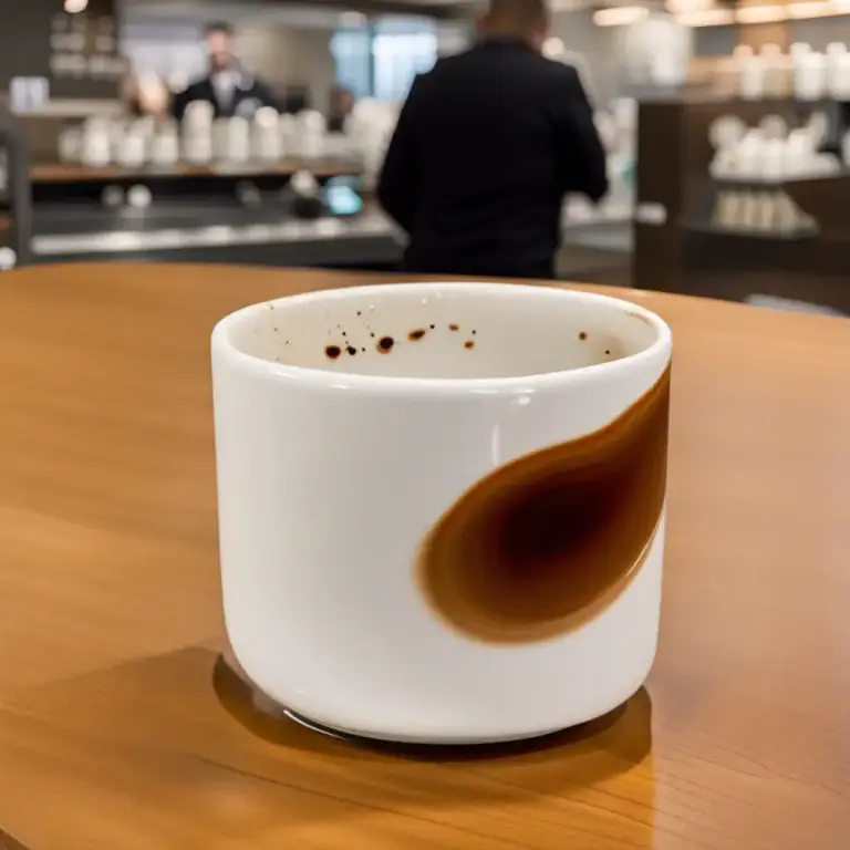 Visual representation of "ring around" - A noticeable circular blot or stain.