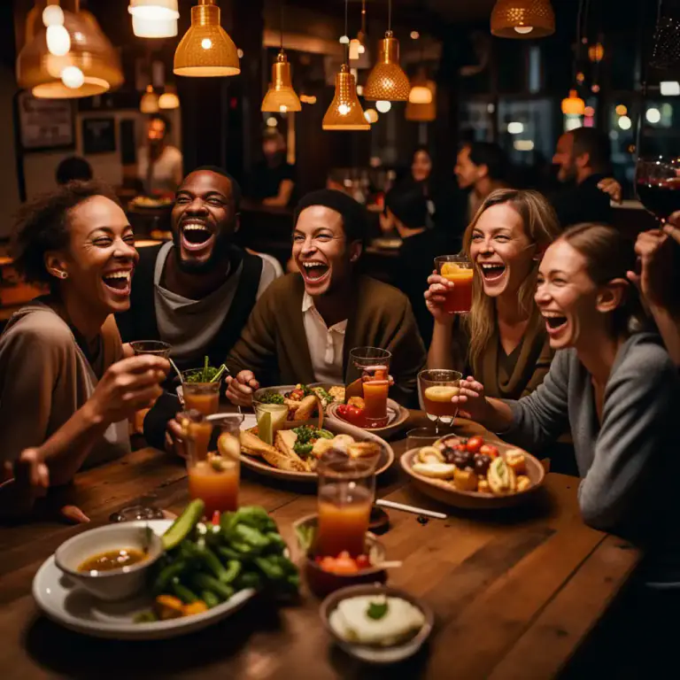 Visual representation of "dine out on" - To go out to a restaurant to eat.