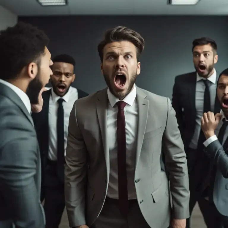 Visual representation of "shout down" - To interrupt someone by shouting and not allowing them to speak.