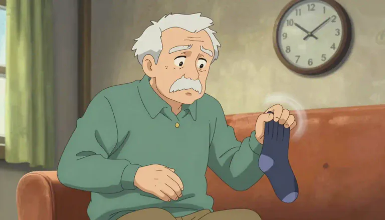 Visual representation of "senile" - Showing weak mental ability because of old age