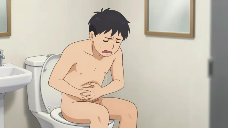 Visual representation of "poop" - The process of excreting feces