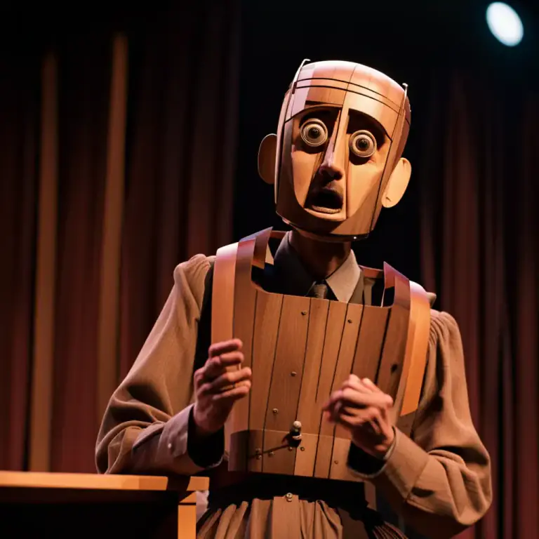 Visual representation of "wooden" - Showing no emotion or personality; not natural