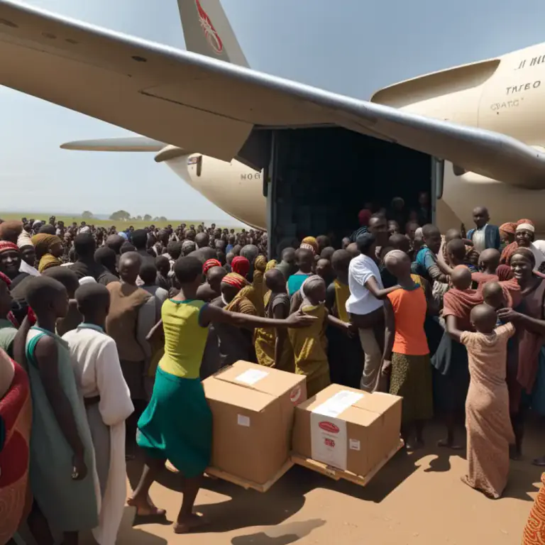 Visual representation of "relief" - Help or assistance, especially in the form of money, food, or necessities given to those in need