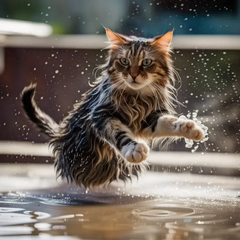 Visual representation of "hydrophobic" - Not liking or wanting to be near water.