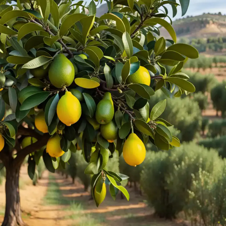 Visual representation of "citron" - It is a type of dark green tree that the citron fruit grows on.