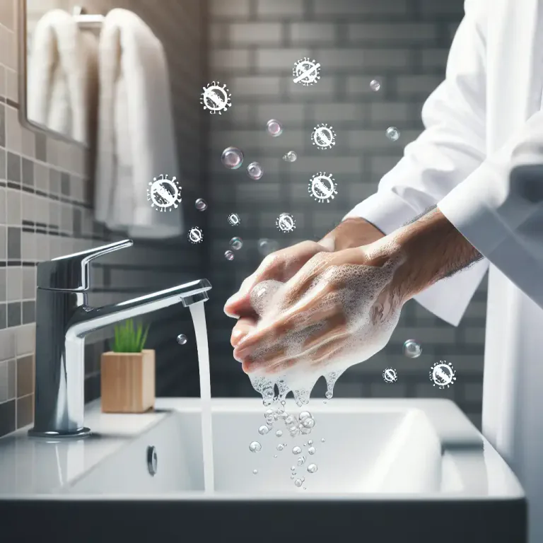 Visual representation of "disinfection" - The act of removing or reducing harmful microorganisms to make something safe to use.