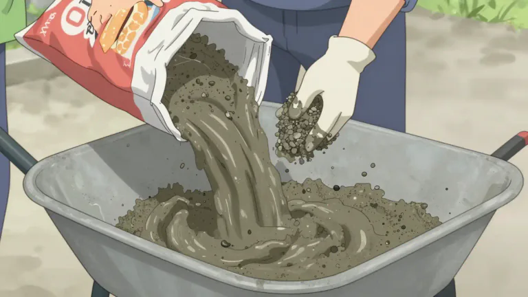 Visual representation of "cement" - A powder that is mixed with water and other substances to make concrete.