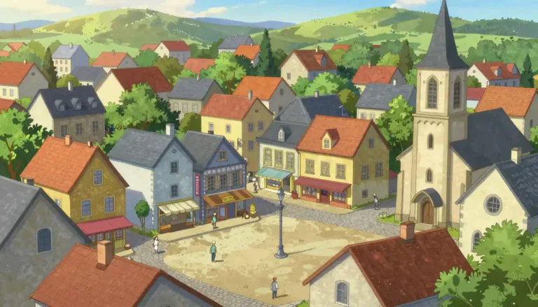 Visual representation of "burg" - A city or town.