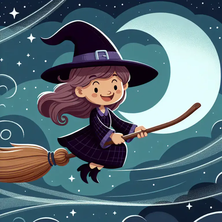 Visual representation of "broomstick" - In stories about witches, a stick that they fly on.