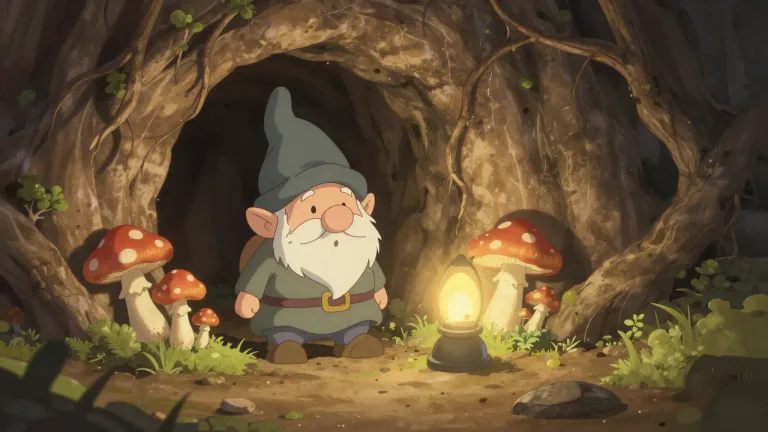 Visual representation of "gnome" - A mythological creature that is small and typically lives underground.
