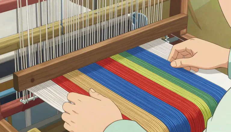 Visual representation of "fabric" - A material made by weaving or knitting threads together