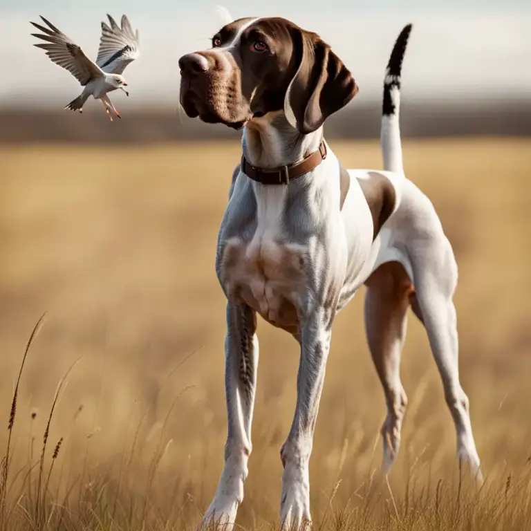 Visual representation of "pointer" - A type of dog that is trained to show the location of birds or animals by pointing its body in their direction