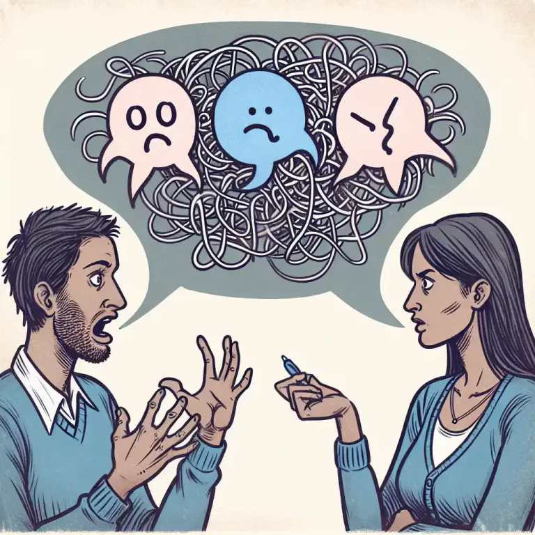 Visual representation of "blabber" - Someone who talks a lot, usually in a way that is not clear or meaningful