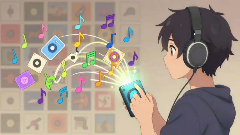Visual representation of "on shuffle" - When something, especially songs in a playlist or tracks on a CD, are played in random order.