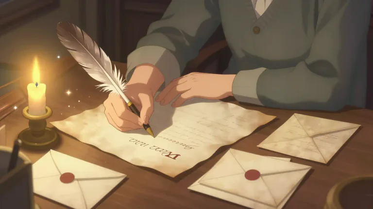 Visual representation of "epistolary" - Related to or suitable for letters or letter writing
