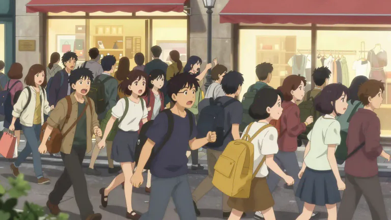 Visual representation of "swarm" - To move in a large group, often in a rushed or chaotic manner.