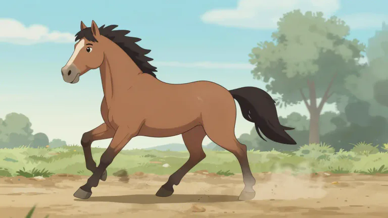 Visual representation of "trot" - To move at a speed between walk and run