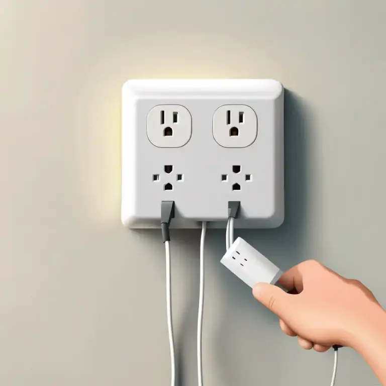 Visual representation of "plug into" - To connect a device to a power supply or another device by inserting a plug into a socket or port.