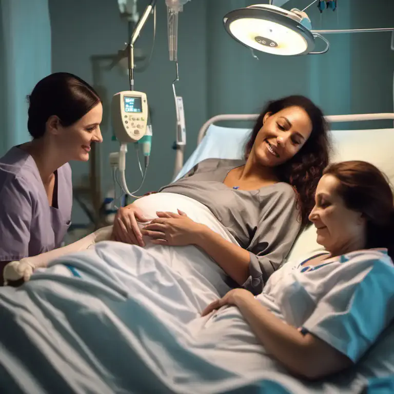 Visual representation of "confinement" - The time when a woman is giving birth.