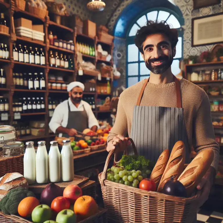 Visual representation of "grocer" - A shop or business where food and other items for the home are sold