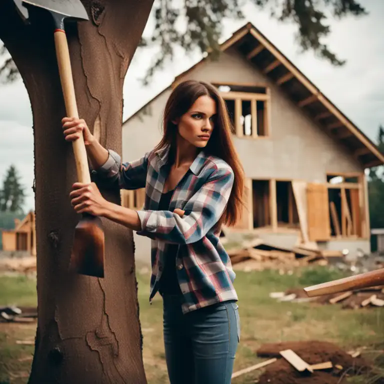 Visual representation of "cut down" - To cause a tree or other tall object to fall by cutting it with an implement