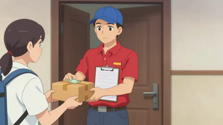 Visual representation of "cod" - Stands for 'Cash on Delivery'. A sales transaction in which the purchase is not completed until the goods are delivered, and payment is received.